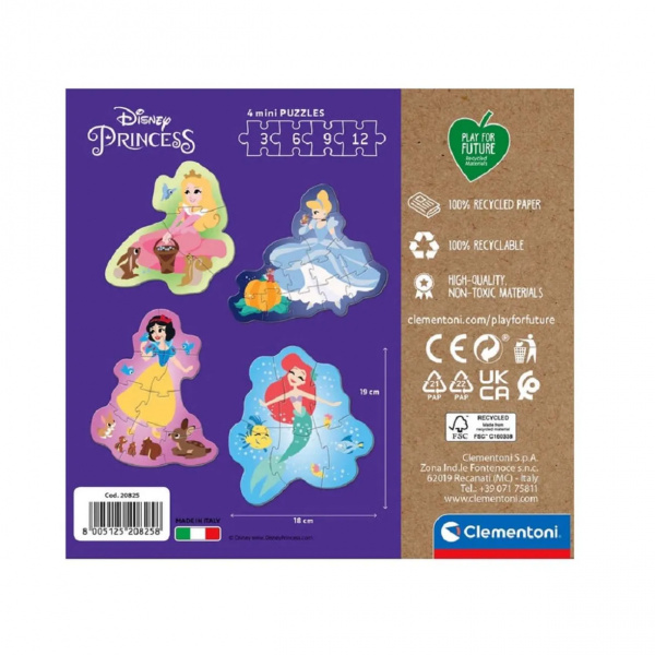 Пазлы. 4 MINI "Мой первый пазл Disney Принцесса"